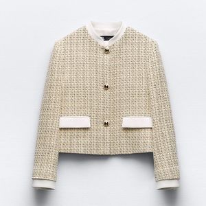 Zara textured short blazer